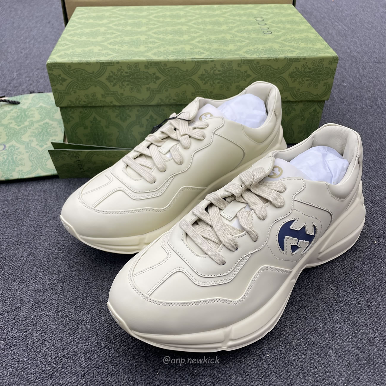 Gucci Rhyton Interlocking G Sneaker Black White 757857 Upg70 9567 (8) - www.newkick.vip